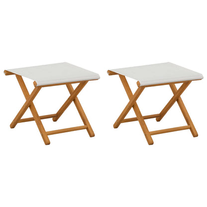 Ligstoel 2 pcs massief eucalyptushout Crèmekleurig