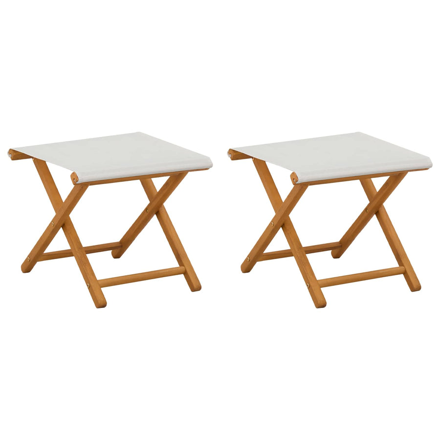 Ligstoel 2 pcs massief eucalyptushout Crèmekleurig