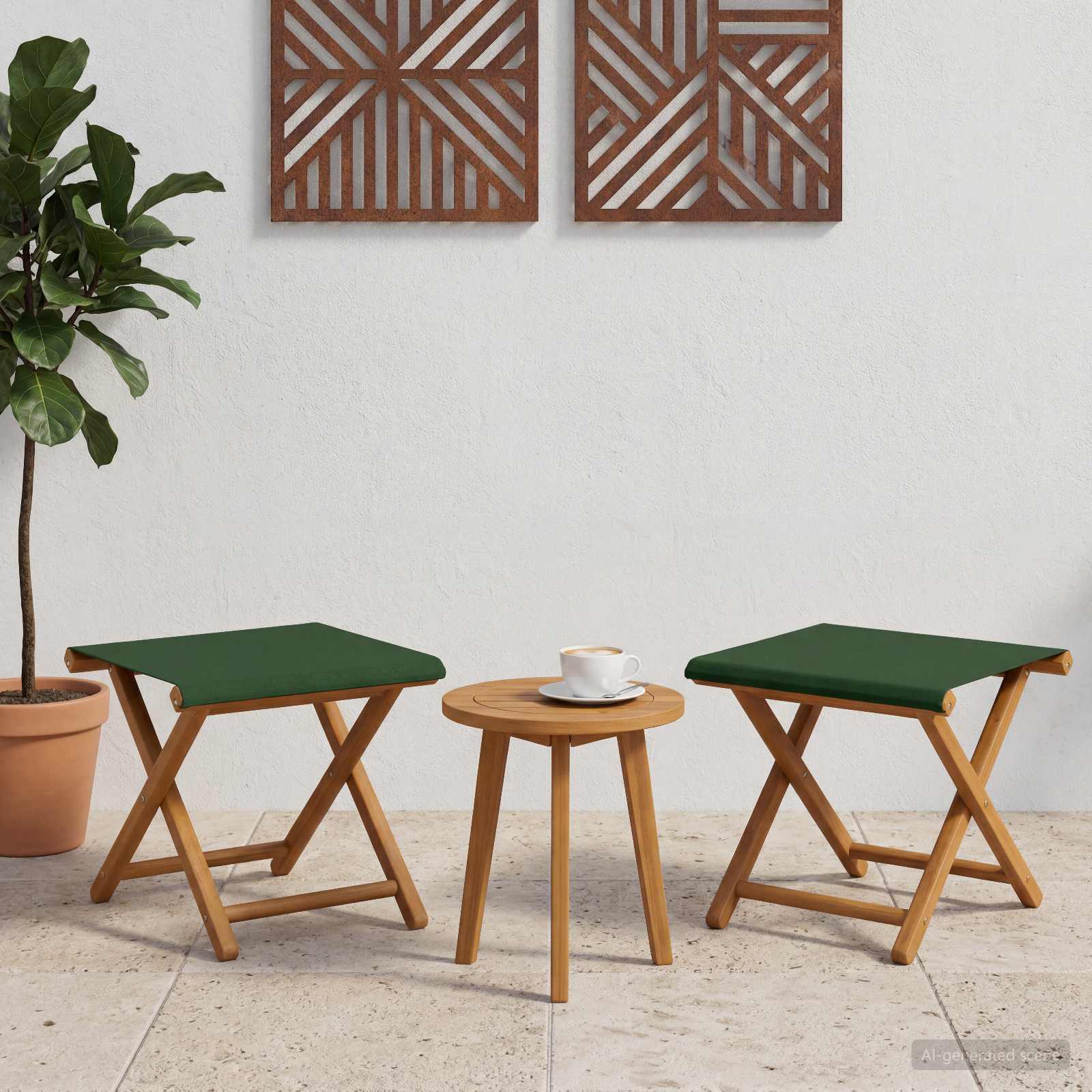 Ligstoel 2 pcs massief eucalyptushout Groen