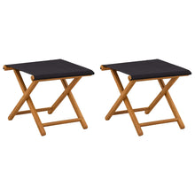 Ligstoel 2 pcs massief eucalyptushout Zwart