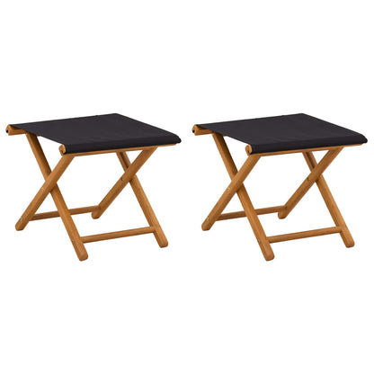 Ligstoel 2 pcs massief eucalyptushout Zwart