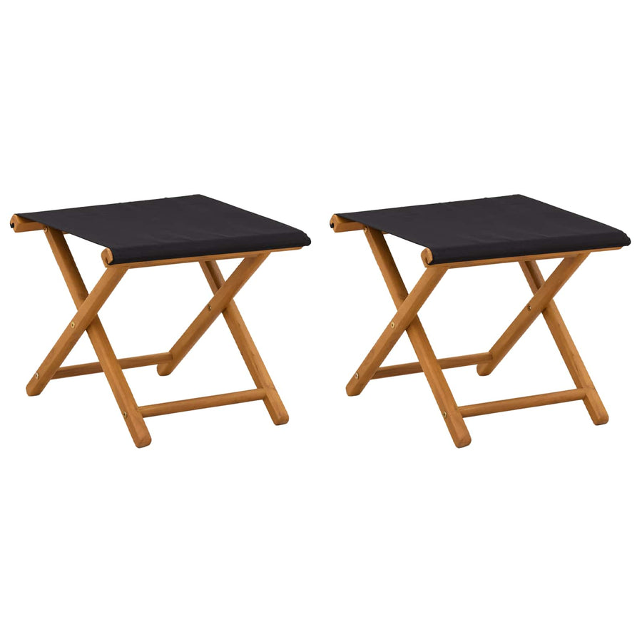 Ligstoel 2 pcs massief eucalyptushout Zwart
