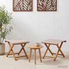Ligstoel massief eucalyptushout geolied beige (2 stuks)