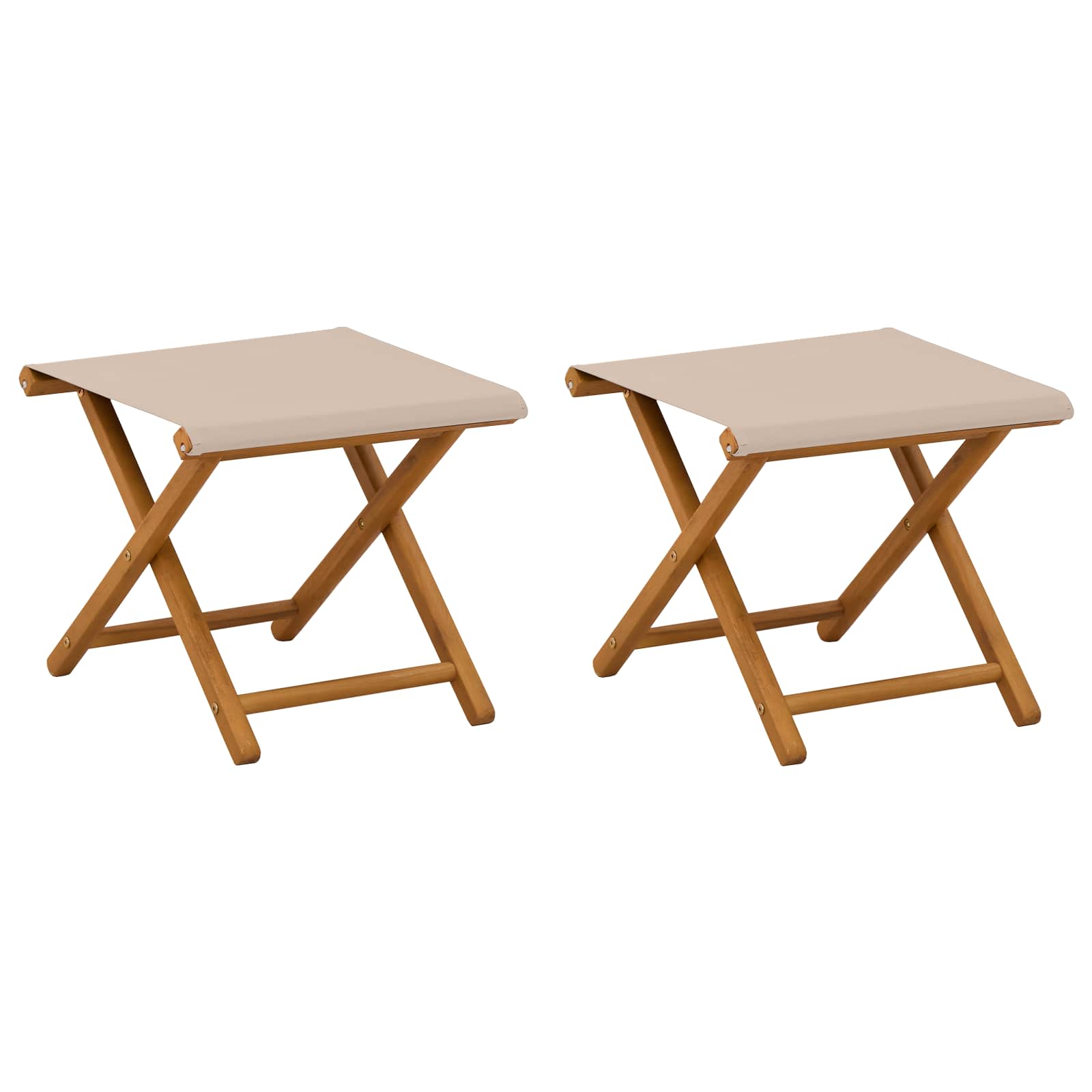 Ligstoel 2 pcs massief eucalyptushout Beige