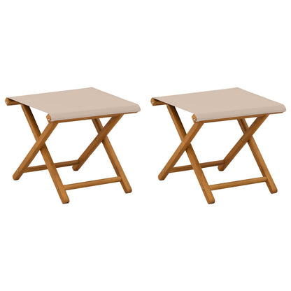 Ligstoel 2 pcs massief eucalyptushout Beige