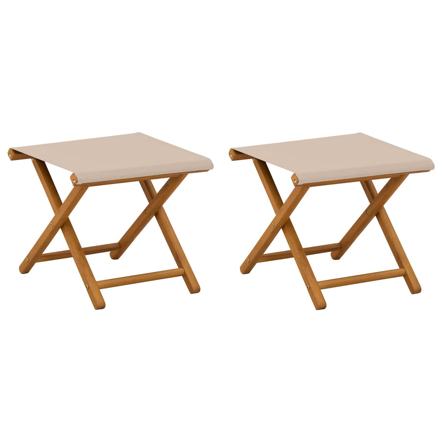 Ligstoel 2 pcs massief eucalyptushout Beige
