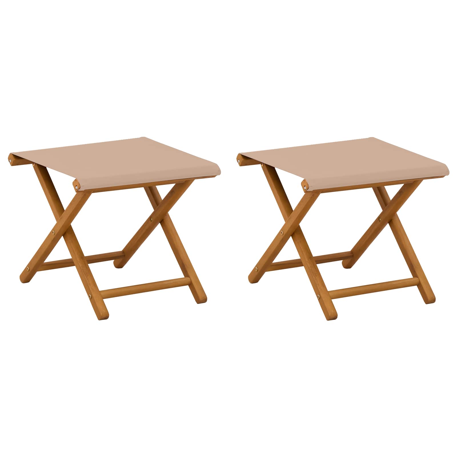 Ligstoel 2 st massief eucalyptushout Taupe