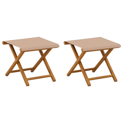 Ligstoel 2 st massief eucalyptushout Taupe
