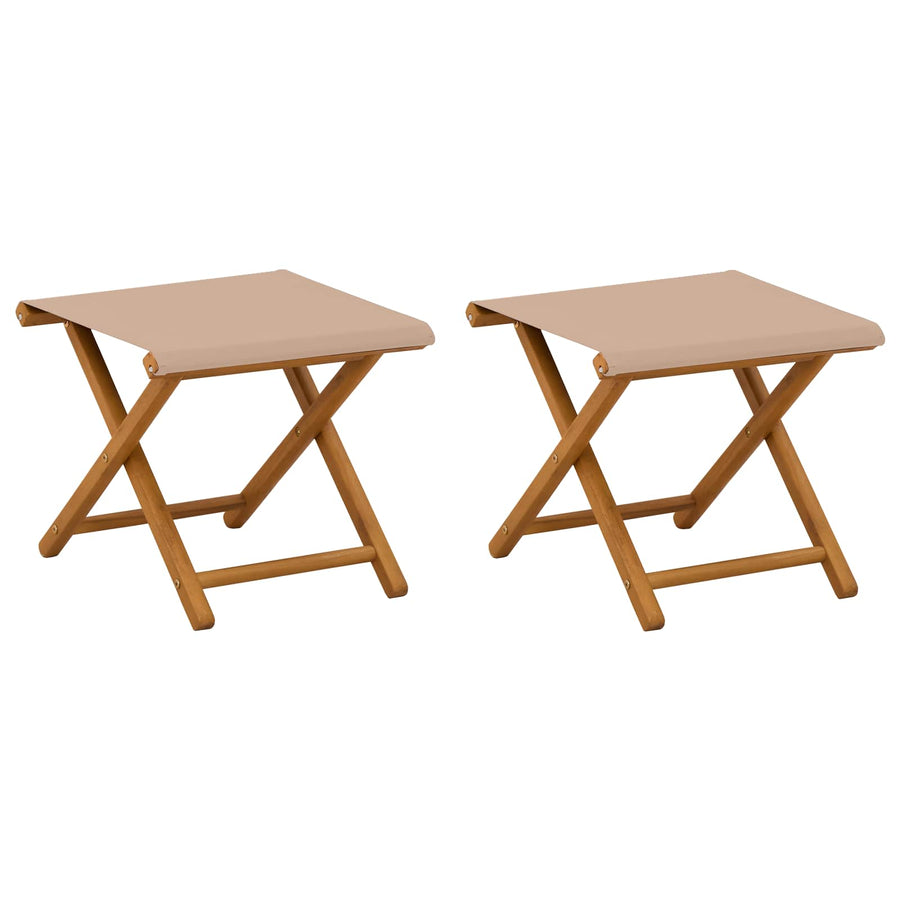 Ligstoel 2 st massief eucalyptushout Taupe