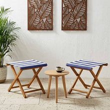 Ligstoel 2 pcs massief eucalyptushout Blauw en Wit