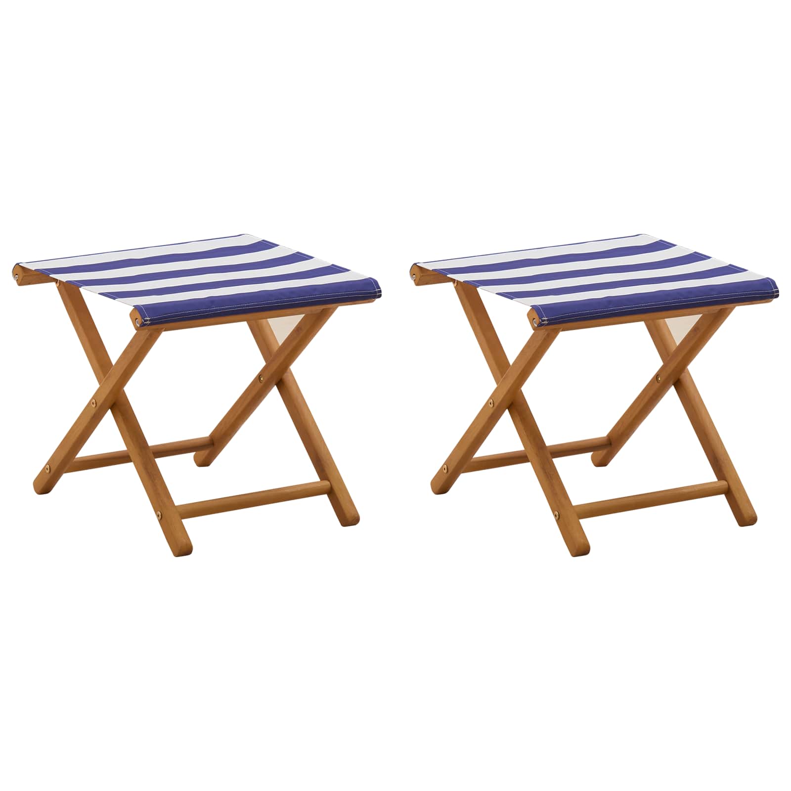 Ligstoel 2 pcs massief eucalyptushout Blauw en Wit