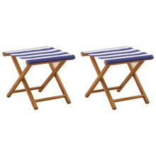 Ligstoel 2 pcs massief eucalyptushout Blauw en Wit