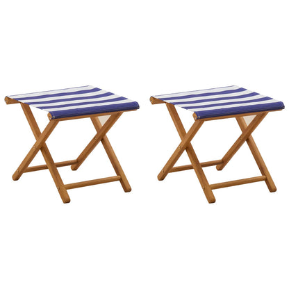 Ligstoel 2 pcs massief eucalyptushout Blauw en Wit