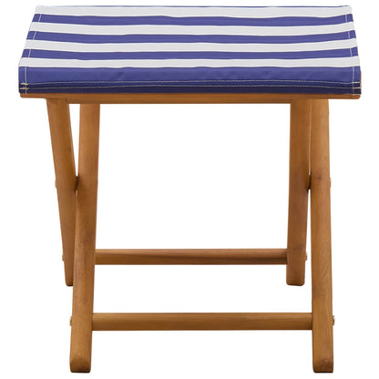 Ligstoel 2 pcs massief eucalyptushout Blauw en Wit