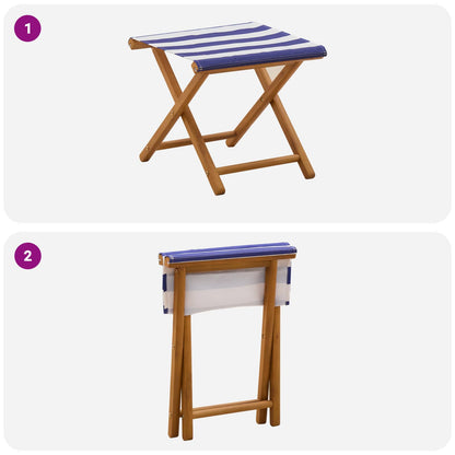 Ligstoel 2 pcs massief eucalyptushout Blauw en Wit