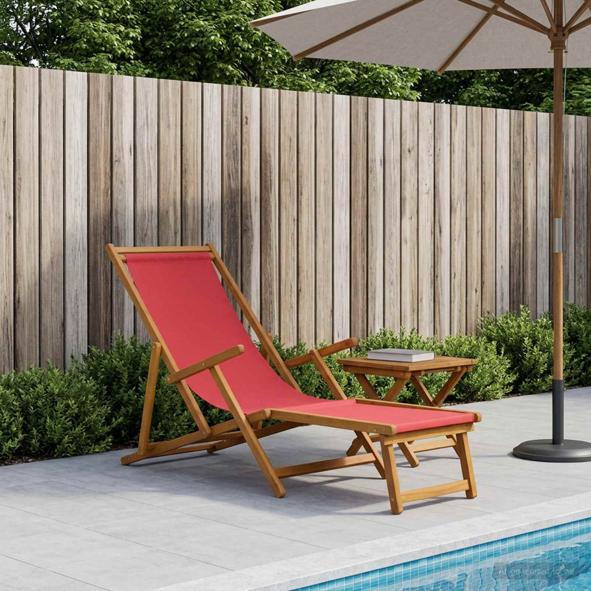 Opvouwbare zonnebed 3 Positie Massief Eucalyptus Hout Rood