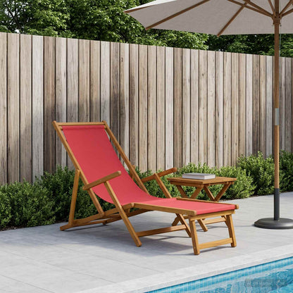 Opvouwbare zonnebed 3 Positie Massief Eucalyptus Hout Rood