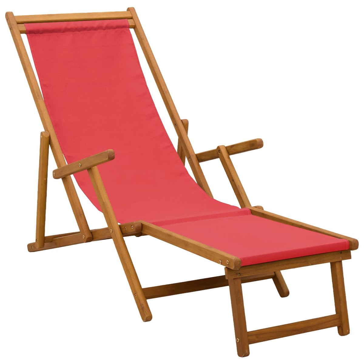 Opvouwbare zonnebed 3 Positie Massief Eucalyptus Hout Rood
