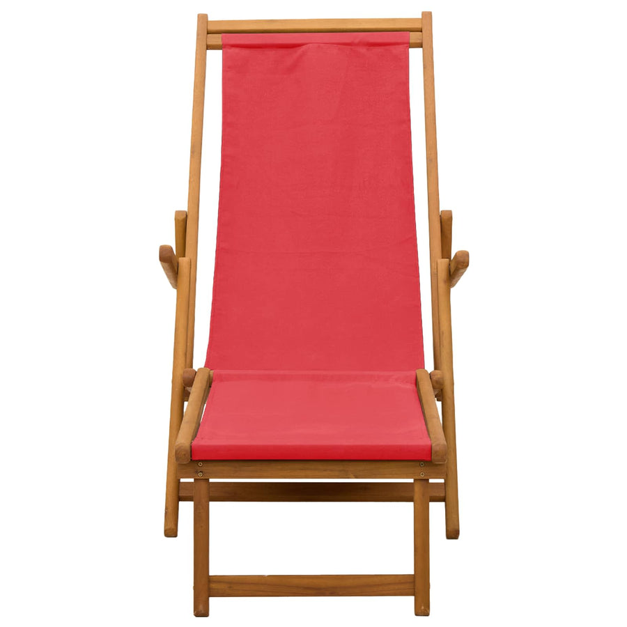 Opvouwbare zonnebed 3 Positie Massief Eucalyptus Hout Rood