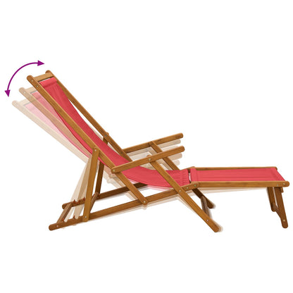 Opvouwbare zonnebed 3 Positie Massief Eucalyptus Hout Rood