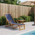 Zonnebed massief eucalyptus hout blauw 61x166x81 cm