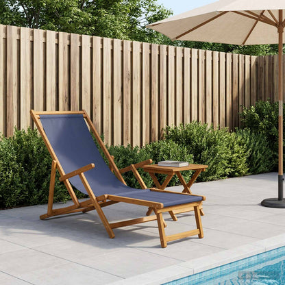 Opvouwbare zonnebed 3 Positie Massief Eucalyptus Hout Blauw