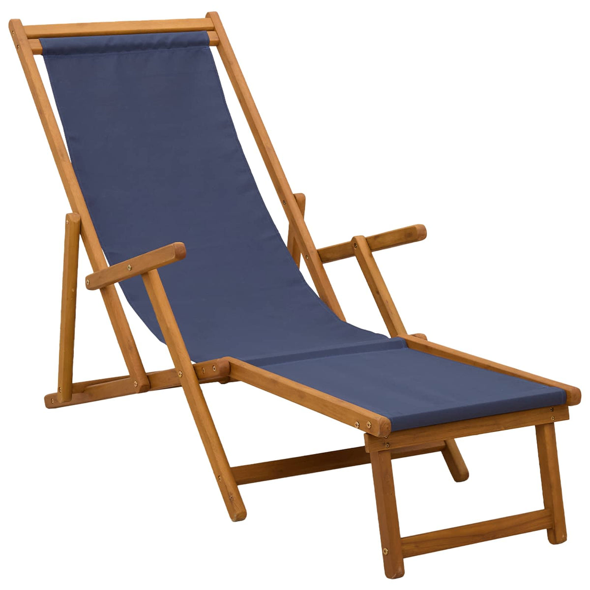 Opvouwbare zonnebed 3 Positie Massief Eucalyptus Hout Blauw