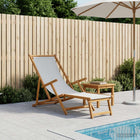 Zonnebed eucalyptus hout crèmekleurig 155x95x61 cm