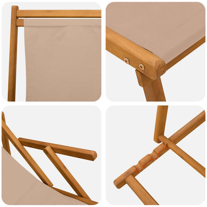 Opvouwbare zonnebed 3 Positie Massief Eucalyptus Hout Taupe