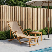 Ligstoel massief eucalyptus hout taupe