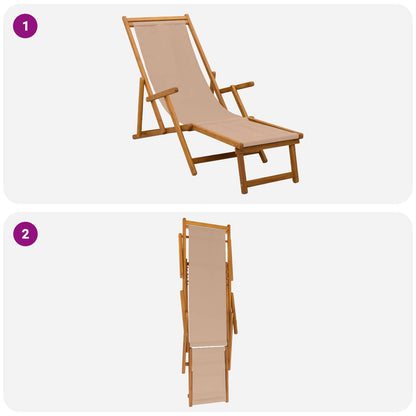 Opvouwbare zonnebed 3 Positie Massief Eucalyptus Hout Taupe