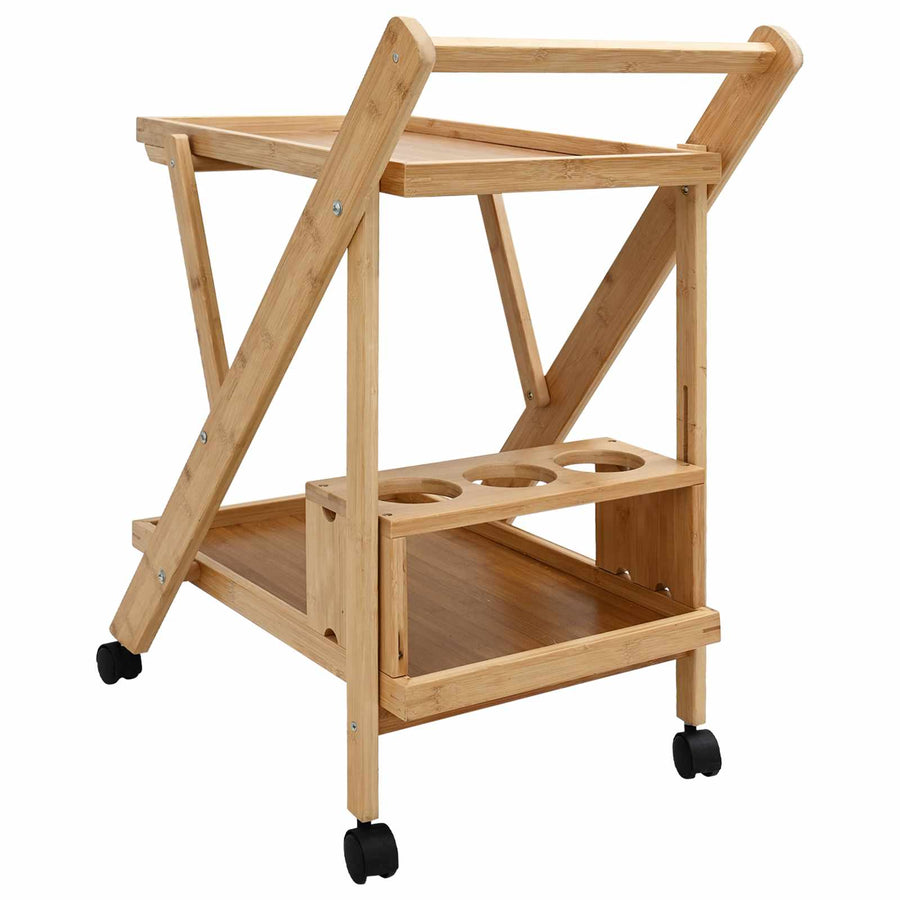Keukentrolley met Wielen Licht Bruin 65 x 40,5 x 76,5 cm Bamboe