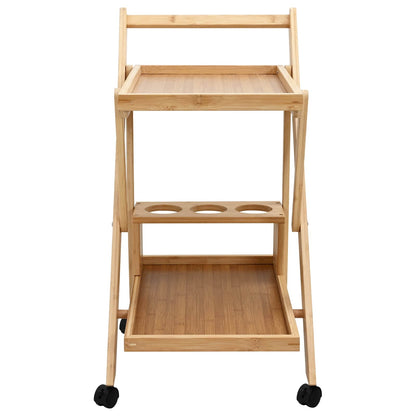 Keukentrolley met Wielen Licht Bruin 65 x 40,5 x 76,5 cm Bamboe