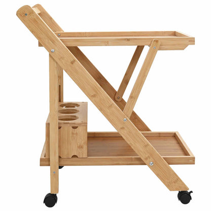 Keukentrolley met Wielen Licht Bruin 65 x 40,5 x 76,5 cm Bamboe