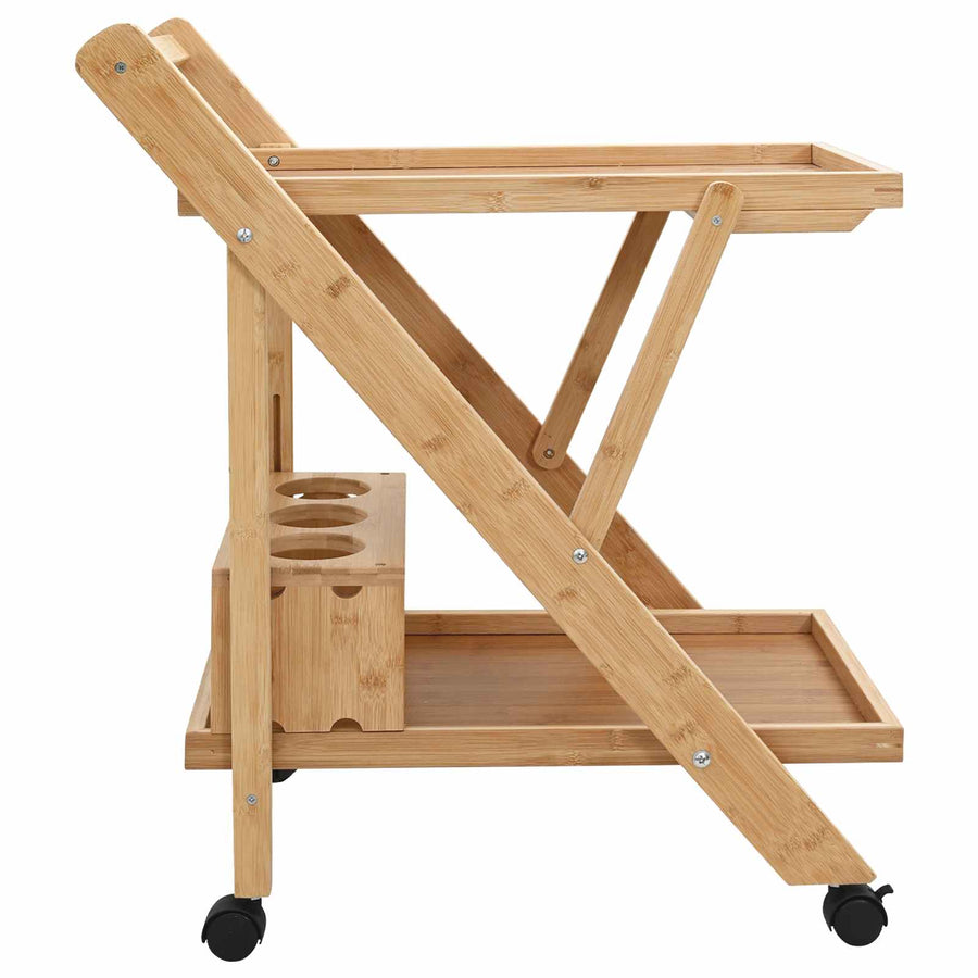 Keukentrolley met Wielen Licht Bruin 65 x 40,5 x 76,5 cm Bamboe