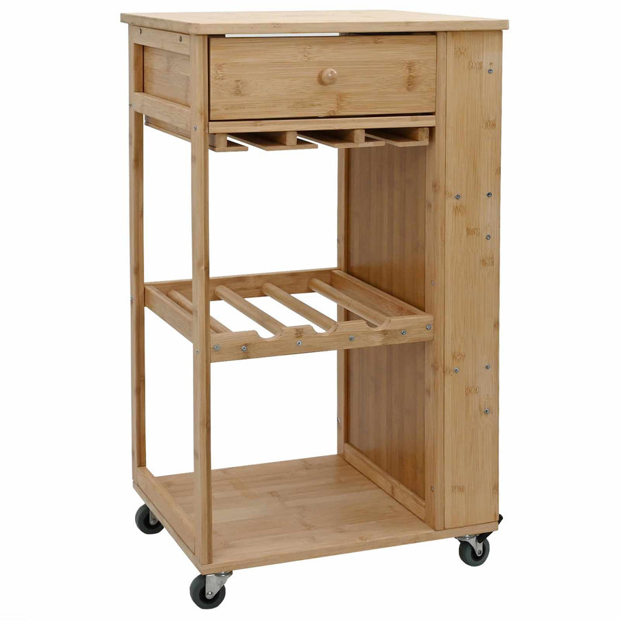 Keukentrolley met Wielen Naturel 47,5 x 36 x 83 cm Bamboe