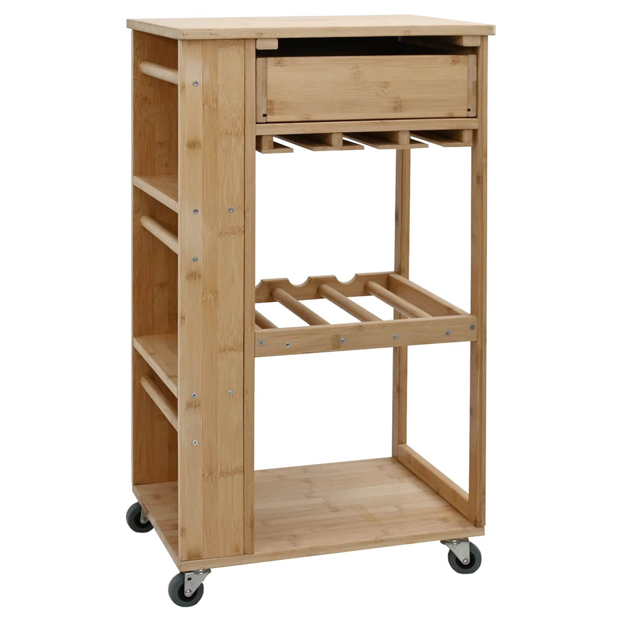 Keukentrolley met Wielen Naturel 47,5 x 36 x 83 cm Bamboe