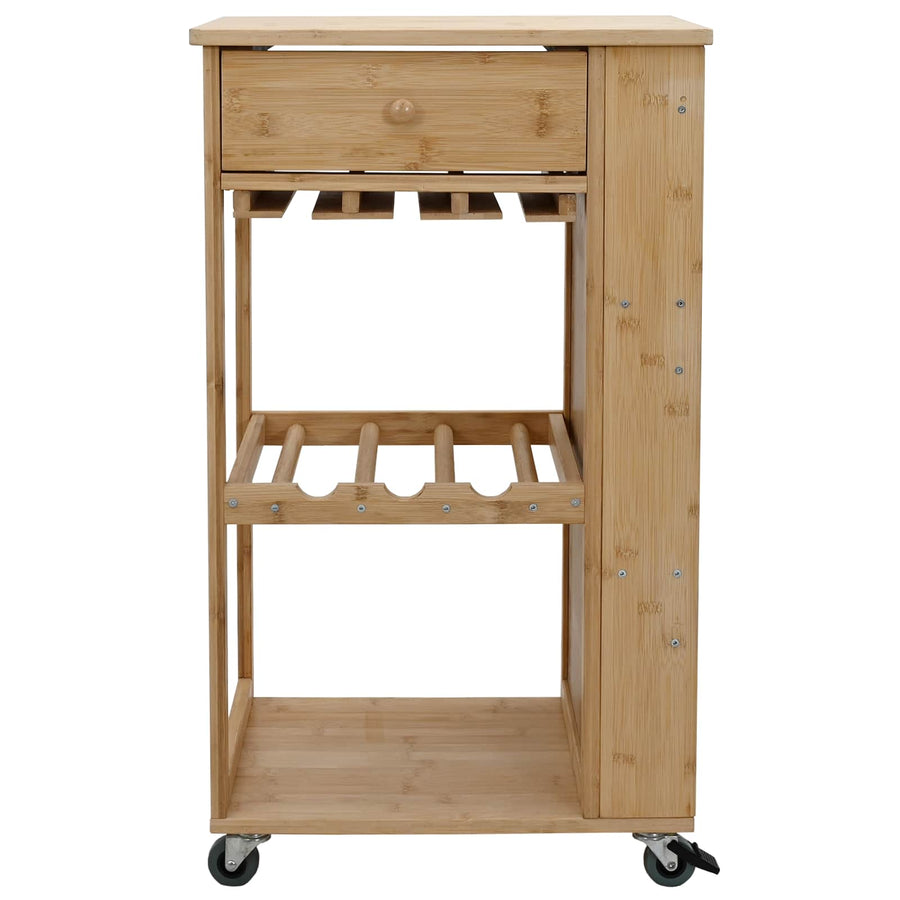 Keukentrolley met Wielen Naturel 47,5 x 36 x 83 cm Bamboe