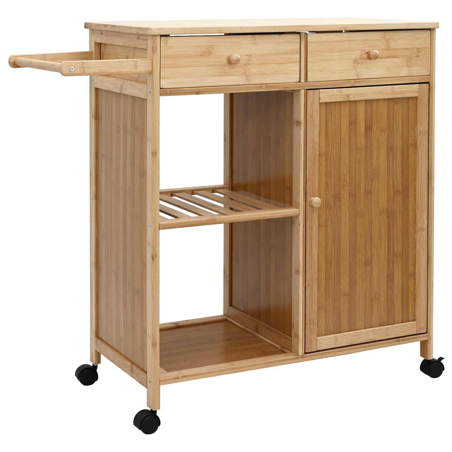 Keukentrolley met Wielen Naturel 90,5 x 36 x 86,5 cm Bamboe