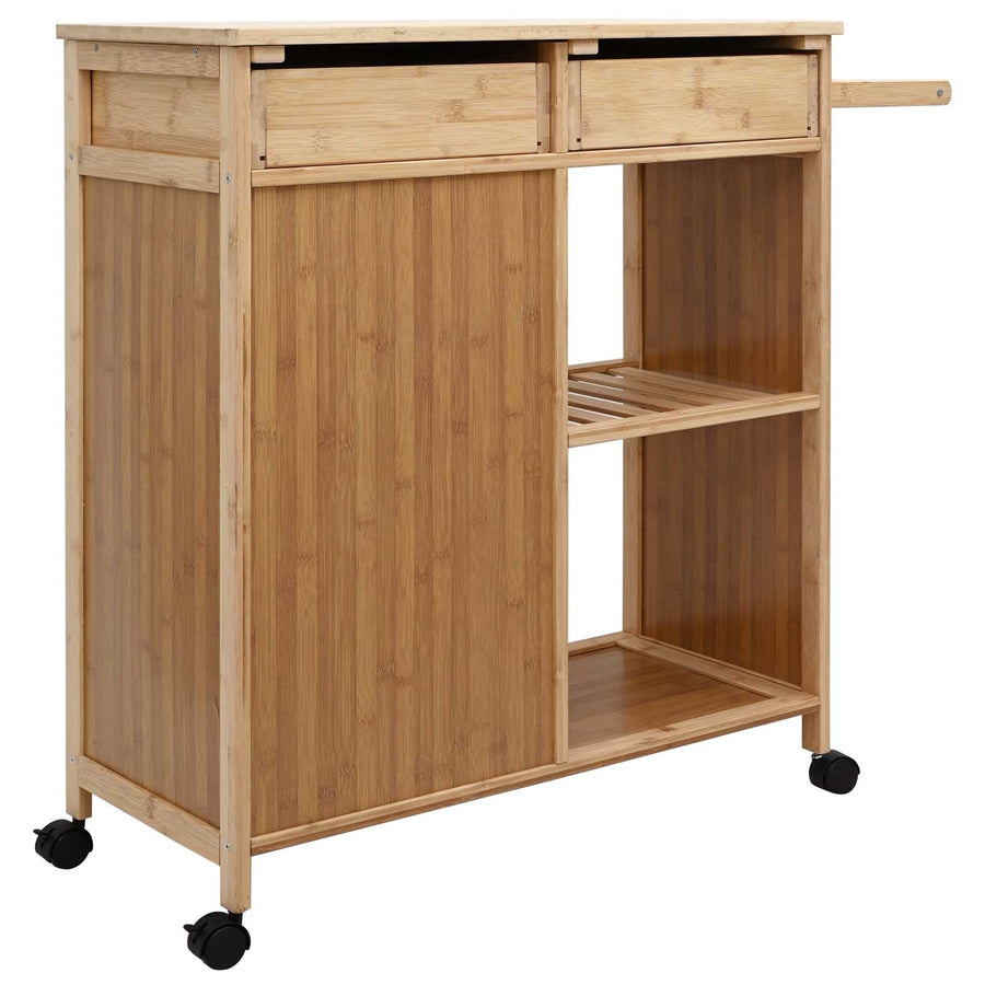Keukentrolley met Wielen Naturel 90,5 x 36 x 86,5 cm Bamboe