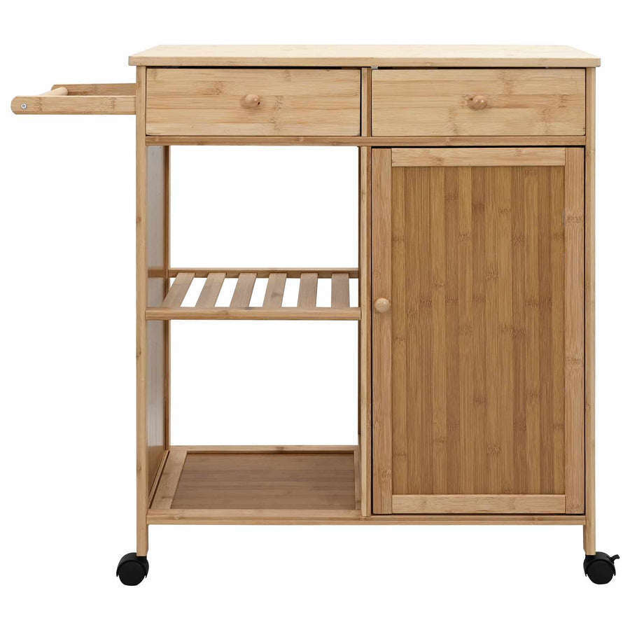 Keukentrolley met Wielen Naturel 90,5 x 36 x 86,5 cm Bamboe