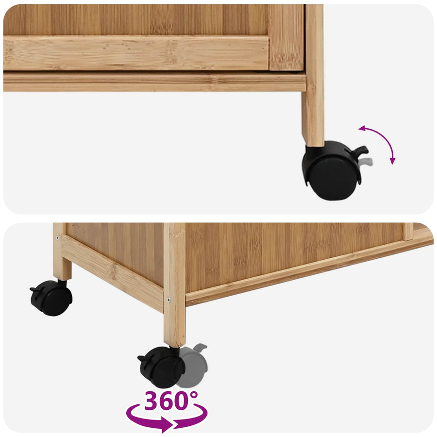 Keukentrolley met Wielen Naturel 90,5 x 36 x 86,5 cm Bamboe