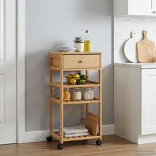 Keukentrolley met Wielen Naturel 37 x 36 x 80 cm Bamboe