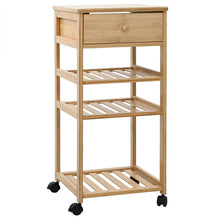 Keukentrolley met Wielen Naturel 37 x 36 x 80 cm Bamboe