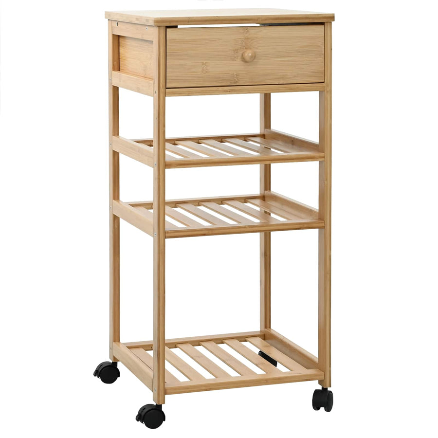 Keukentrolley met Wielen Naturel 37 x 36 x 80 cm Bamboe