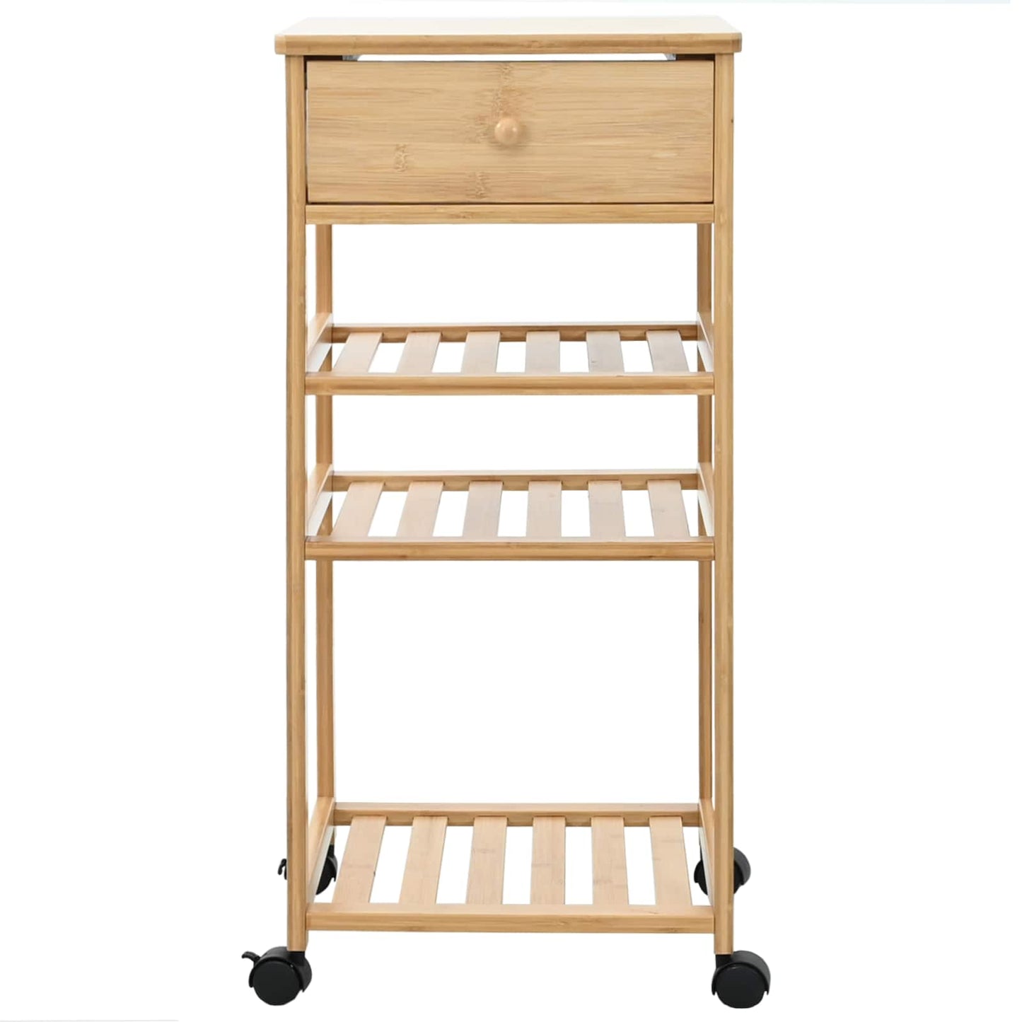 Keukentrolley met Wielen Naturel 37 x 36 x 80 cm Bamboe