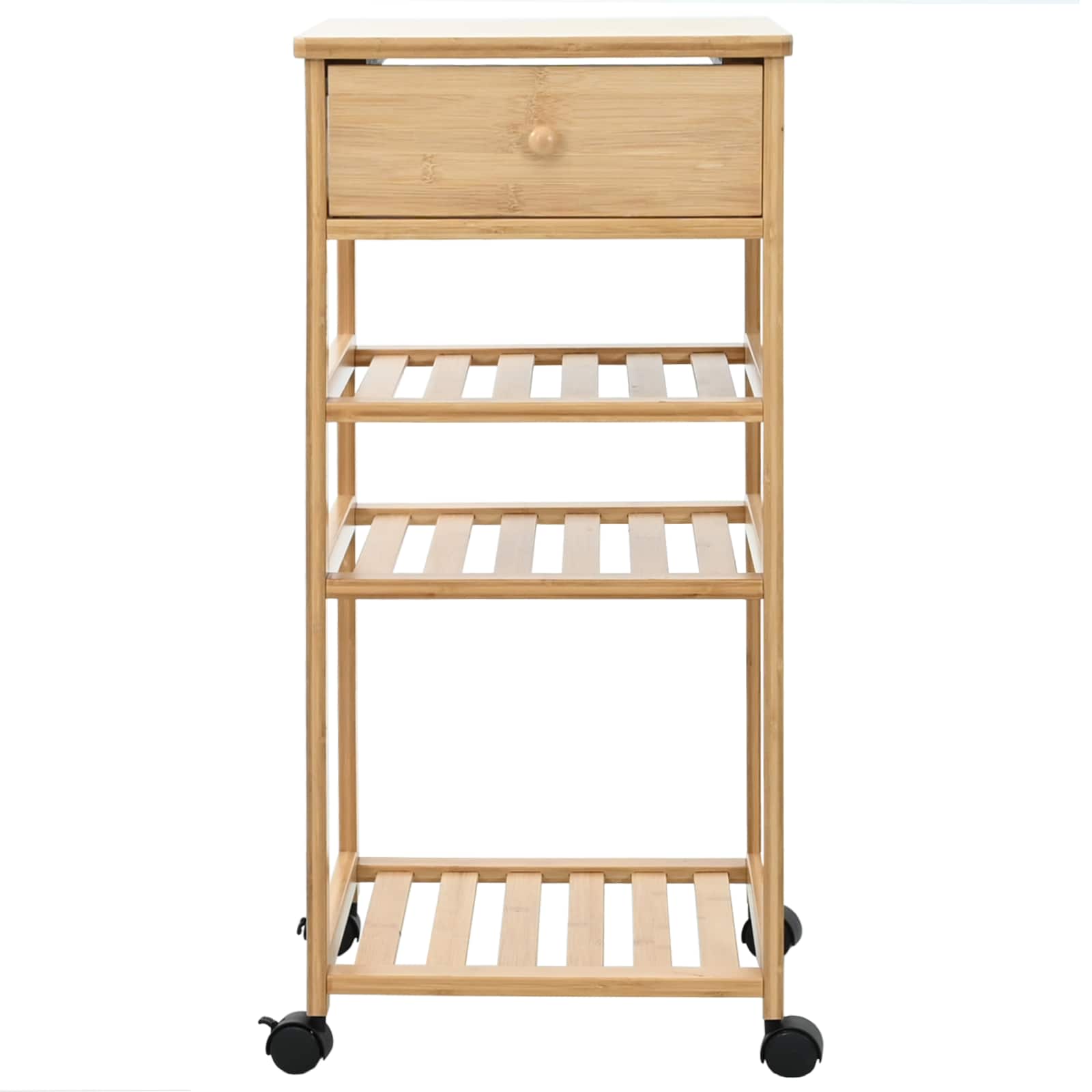 Keukentrolley met Wielen Naturel 37 x 36 x 80 cm Bamboe