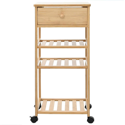 Keukentrolley met Wielen Naturel 37 x 36 x 80 cm Bamboe