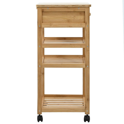 Keukentrolley met Wielen Naturel 37 x 36 x 80 cm Bamboe