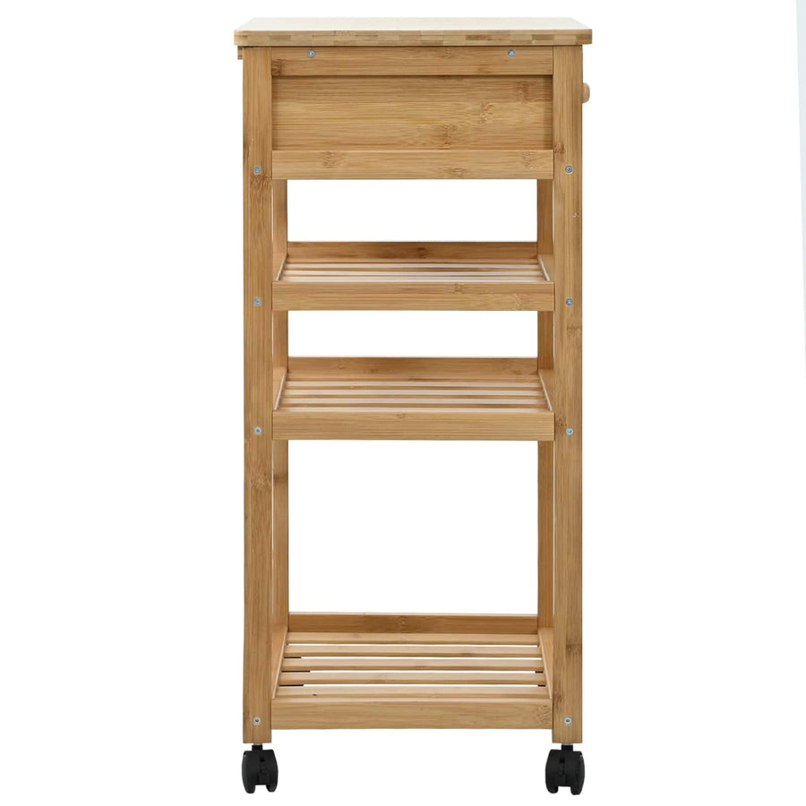 Keukentrolley met Wielen Naturel 37 x 36 x 80 cm Bamboe